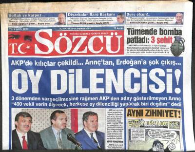 Sözcü Gazetesi 22 Ekim 2015 - AKPnin 13 Yıllık Tarihinde 456 Adet Beyaz Toros Var GZ106854 - 1