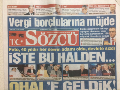 Sözcü Gazetesi 22 Temmuz 2016 - İşte Bu Halden Ohale Geldik GZ29117 - 1