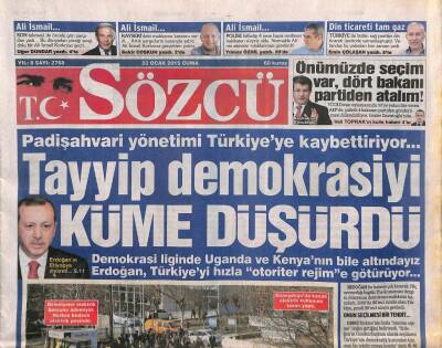Sözcü Gazetesi 23 Ocak 2015 - Padişahvari Yönetimi Türkiyeye Kaybettiriyor... GZ106913 - 1