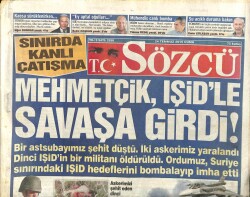Sözcü Gazetesi 24 Temmuz 2015 - Mehmetçik Işidle Savaşa Girdi GZ101056 - 2