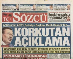 Sözcü Gazetesi 25 Şubat 2017 -Melih GökçekBu Kez Darbe Teşebbüsü Kanlı Olur Halk Affetmez GZ45047 - 1