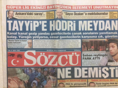 Sözcü Gazetesi 26 Eylül 2012 - Tayyipe Hodri Meydan GZ29112 - 1