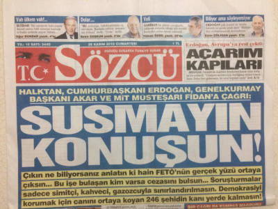 Sözcü Gazetesi 26 Kasım 2016 - Susmayın Konuşun! GZ29132 - 1