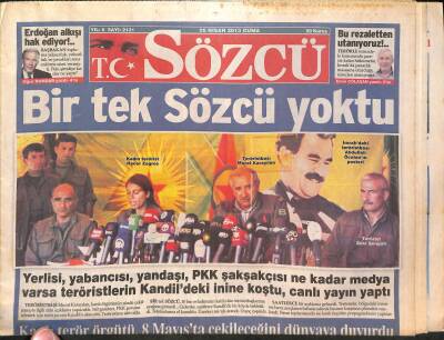 Sözcü Gazetesi 26 Nisan 2013 - Diva Ve Dostları 800 Liralık Kalkan Yedi - Yemekte Apo Şov GZ124932 - 1
