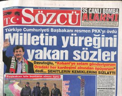 Sözcü Gazetesi 26 Ocak 2015 - Kobanide Teröristler Birbiriyle Savaşıyor - Avrupa Uyardı Yolsuzlukları Kapatmayın GZ106921 - 1