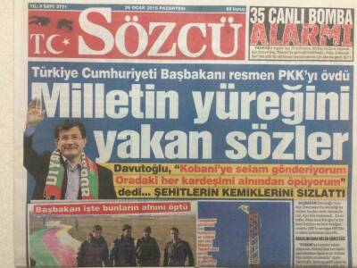 Sözcü Gazetesi 26 Ocak 2015 - Milletin Yüreğini Yakan Sözler GZ29544 - 1