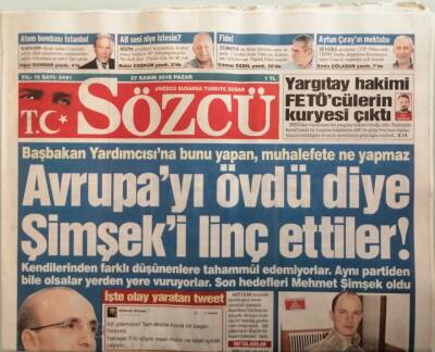 Sözcü Gazetesi 27 Kasım 2016 Kılıçdaroğlu Bakırköyden Avrupa Birliğine seslendi - Bütün Dünya İçin Bir Devir Sona Erdi -GZ44777 - 1