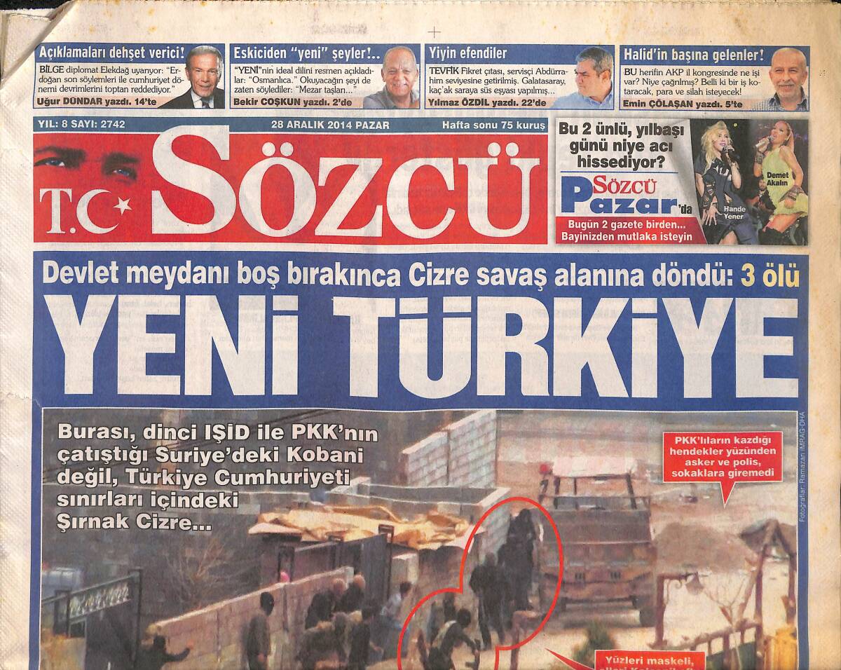 Sözcü Gazetesi 28 Aralık 2014 - AKP'DEN Seçim İçin Dürüstlük Klibi! - İsmail Kartal: Kazanma Serimiz Sürecek! GZ136652 - 1