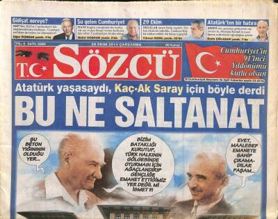 Sözcü Gazetesi 29 Ekim 2014 - Somada Ölen 301 Canın Acısı Dinmeden , Bir Facia da Karamanda Oldu GZ106911 - 1