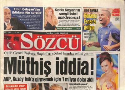Sözcü Gazetesi 29 Haziran 2007 - Seda Sayanın Sevgilisini Açıklıyoruz ! - Emin Çölaşandan İktidara Ağır Sorular GZ94281 - 1