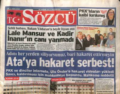 Sözcü Gazetesi 29 Nisan 2013 - Prof. Celal Şengörden Çarpıcı Açılım Analizi Herkes Kendi Çıkarı Peşinde Koşuyor !.. GZ106870 - 1