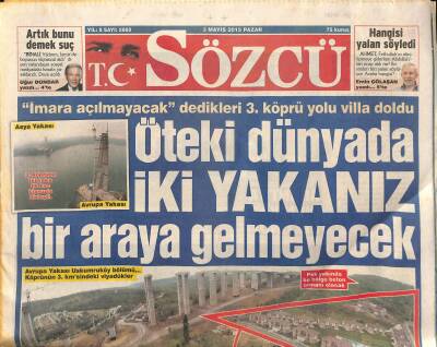 Sözcü Gazetesi 3 Mayıs 2015 - Karapınara Yapılacak Termik Santrale Tepki GZ125558 - 1