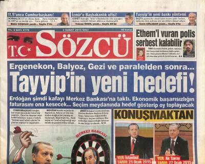 Sözcü Gazetesi 3 Şubat 2015 - Uluslararası Rüşvete Bile Takipsizlik Çıktı GZ115851 - 1