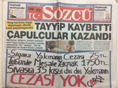 Sözcü Gazetesi 3 Temmuz 2013 - Tayyip Kaybetti Çapulcular Kazandı GZ29835 - 1
