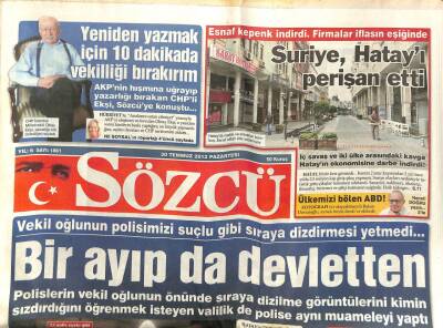 Sözcü Gazetesi 30 Temmuz 2012 - Oktay Ekşi Yeniden Yazmak İçin 10 Dakikada Vekilliği Bırakırım GZ100943 - 2