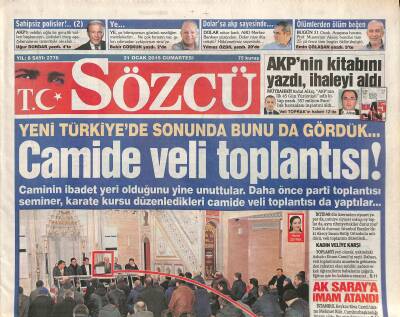 Sözcü Gazetesi 31 Ocak 2015 - Camide Veli Toplantısı ! GZ115864 - 1