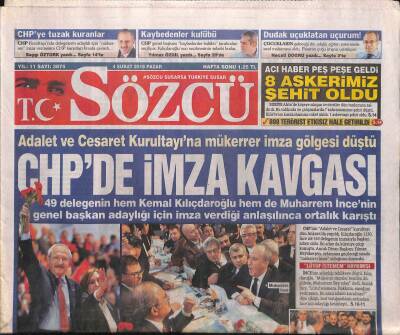 Sözcü Gazetesi 4 Şubat 2018 - Adalet Ve Cesaret Kurultayına Mükerrer İmza Gölgesi Düştü GZ84352 - 1
