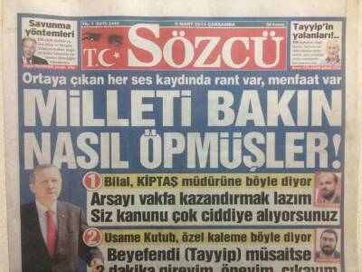 Sözcü Gazetesi 5 Mart 2014 - Milleti Bakın Nasıl Öpmüşler? GZ29561 - 1
