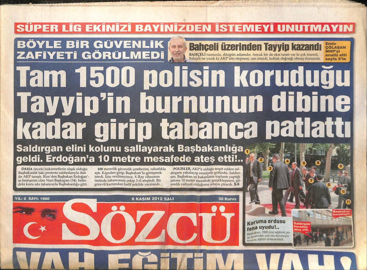 Sözcü Gazetesi 6 Kasım 2012 - Zahide Yetiş Sansürün Daniskası! - Aykut Kocaman: Her şey Çok Güzel Olacak! GZ137297 - 1