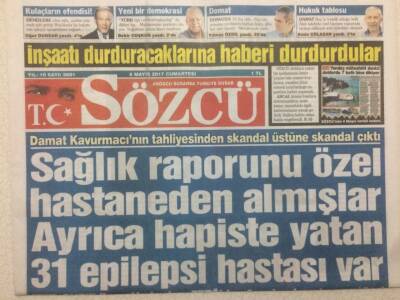 Sözcü Gazetesi 6 Mayıs 2017 - Damat Kavurmacının Tahliyesinden Skandal Üstüne Skandal Çıktı GZ47694 - 1