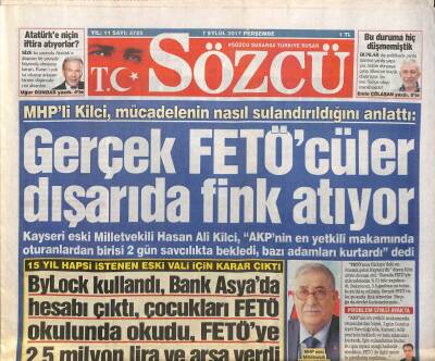 Sözcü Gazetesi 7 Eylül 2017 - Çatışan Servisçiler Suç Makinesi Çıktı , Atatürksüz Müfredat İstemiyoruz GZ95048 - 1