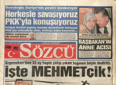 Sözcü Gazetesi 8 Ekim 2011 - AKPli Eski Futbolcu Hakan Şükür Kadroda Yok GZ100899 - 2