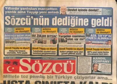 Sözcü Gazetesi 8 Haziran 2012 - İşsiz Baba , Mecliste AKPli Vekilin Odasında Açız Deyip Bileğini Kesti GZ106891 - 1