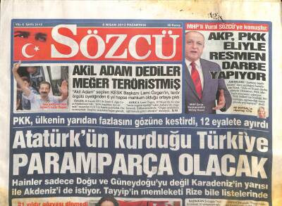 Sözcü Gazetesi 8 Nisan 2013 - Akil Adam Dediler Teröristmiş GZ104824 - 1