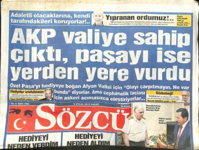 Sözcü Gazetesi 9 Eylül 2012 - İşte AKPli Bekir Bozdağ Ve Hüseyin Çelikin Sözleri GZ100565 - 2