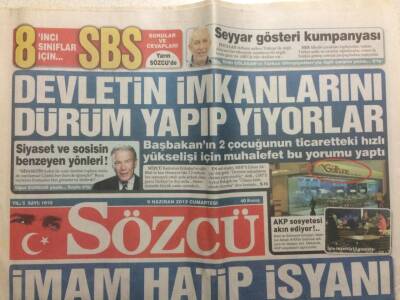 Sözcü Gazetesi 9 Haziran 2012 - İmam Hatip İsyanı GZ29572 - 1