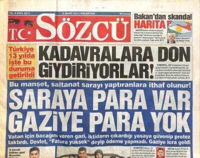 Sözcü Gazetesi 9 Mart 2015 - Fantomlar Gibi Sikorskyler de Yere Çakılıyor GZ109782 - 1