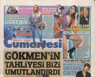 Sözcü Gazetesi Cumartesi Eki 11 Kasım 2017 - İpek Bağrıaçık Ve Melis Sezen Biz Kötü Değiliz Diye İsyan Etti,Yavuz Turgulun Yeni Filmi Yol Ayrımı GZ95015 - 1