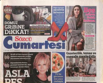 Sözcü Gazetesi Cumartesi Eki 13 Ocak 2018 - Filiz Akın Hayatın Provası Yok,Steven Spielbergden Yeni Filmi İle Gazetecilik Mesleğine Övgüler GZ95024 - 1