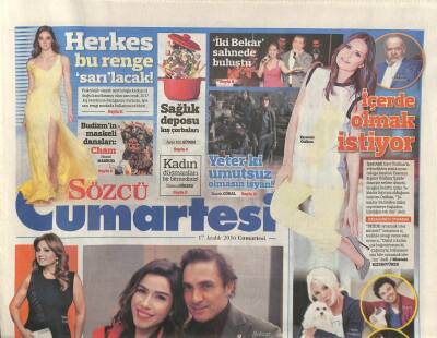 Sözcü Gazetesi Cumartesi Eki 17 Aralık 2016 - Burcu Güneş İle ENBE Orkestrası Ağır Yaralı Adlı Single İçin Yeniden Bir Araya Geldi GZ84422 - 1
