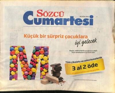 Sözcü Gazetesi Cumartesi Eki 18 Ekim 2014 - Beren Saat , Meme Kanserine Karşı İlginç Bir Yöntemle Mücadele Başlattı GZ117197 - 1