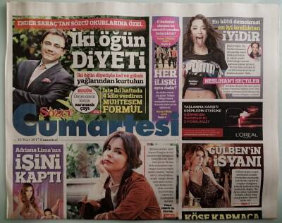 Sözcü Gazetesi Cumartesi Eki 18 Mart 2017 Gülben Ergenin İsyanı -GZ44069 - 1