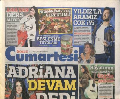 Sözcü Gazetesi Cumartesi Eki 25 Kasım 2017 - Adriana Lima 20 Kez Podyuma Çıkmadan Emekli Olmayacağım Dedi GZ95018 - 1