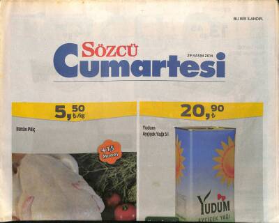 Sözcü Gazetesi Cumartesi Eki 29 Kasım 2014 - Angelina Ebru Gündeş - Asena 26sında GZ125939 - 1