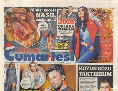 Sözcü Gazetesi Cumartesi Eki 31 Aralık 2016 - İrem Dericiden Hayranlarına Yeni Yıl Hediyesi GZ84423 - 1