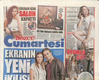 Sözcü Gazetesi Cumartesi Eki 5 Kasım 2016 - Murat Boz Aslı Enveri Konsere Götürdü - Cem Yılmaz 45 Bin Dolara Tablo Aldı GZ96373 - 1