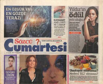Sözcü Gazetesi Cumartesi Eki 9 Aralık 2017 - Zerrin Tekindor Kadın Toplumda Baskı Altında GZ95023 - 1