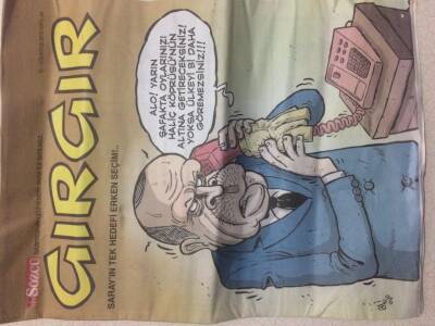 Sözcü Gazetesi Gırgır Eki 15 Ağustos 2015 - Sarayın Tek Hedefi Erken Seçim GZ29479 - 1