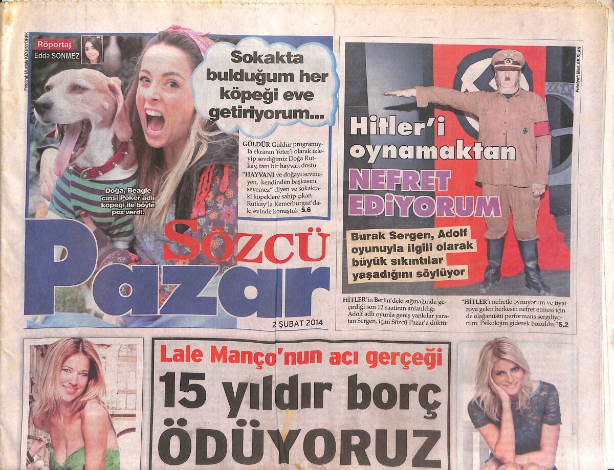 Sözcü Gazetesi Pazar Eki 2 Şubat 2014 - Lale Manço'nun Acı Gerçeği - Burcu Esmersoy'un Evlilik Şartı GZ135254 - 1