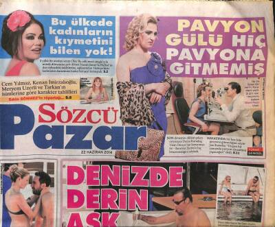 Sözcü Gazetesi Pazar Eki 22 Haziran 2014 - Cem Yılmaz,Kenan İmirzalıoğlu,Meryem Uzerli Ve Tarkanın İsimlerine Göre Karakter Tahlilleri GZ105866 - 1