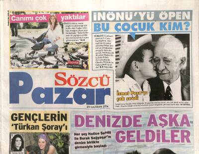 Sözcü Gazetesi Pazar Eki 29 Haziran 2014 - Her Şey Hatice Şendil İle Burak Sağyaşarın Denize Birlikte Girmesiyle Başladı GZ105814 - 1