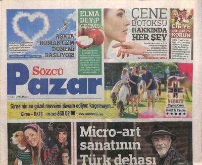 Sözcü Gazetesi Pazar Eki 4 Şubat 2018 - Micro-art Sanatının Türk Dehası Hasan Kale,Teoman Açıklma Yaptı Gelecek Korkutucu Geliyor GZ95012 - 1