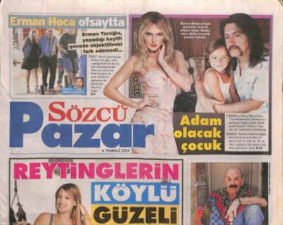 Sözcü Gazetesi Pazar Eki 6 Temmuz 2014 - Barış Mançonun Gönüllü Müzik Elçisi Olan Nazlı,Onu Daha Çocuk Yaşta Tanıdı GZ105971 - 1