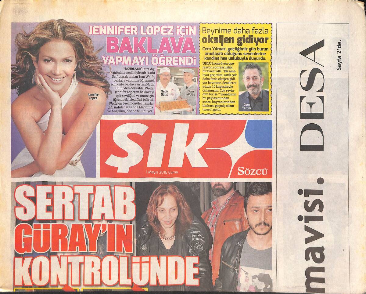 Sözcü Gazetesi Şık Eki 1 Mayıs 2015 - Sertab Erener Güray Gürsel Kontrolünde - Modada Game Of Thrones Etkisi GZ136446 - 1