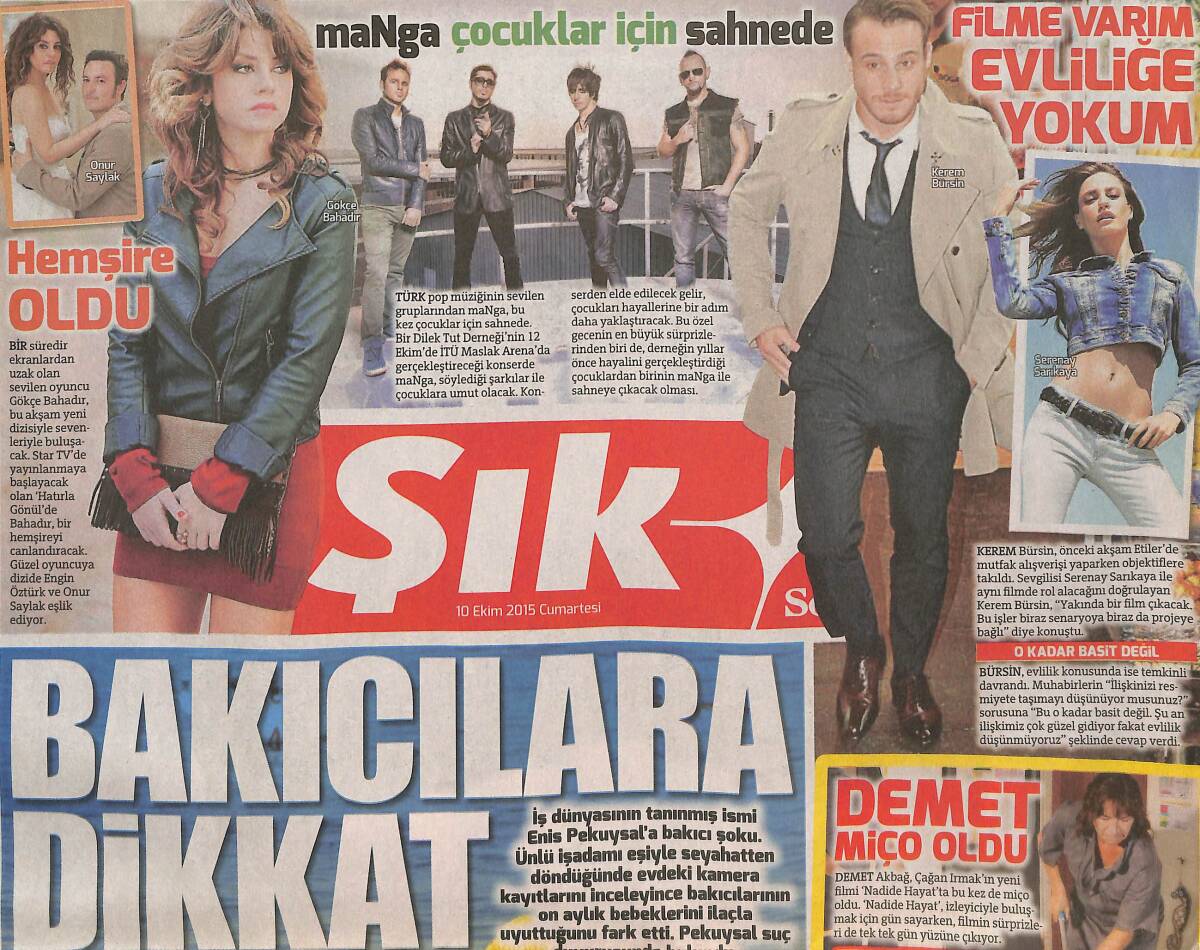 Sözcü Gazetesi Şık Eki 10 Ekim 2015 - Manga Çocuklar İçin Sahnede - Demet Akbağ Miço Oldu GZ135928 - 1