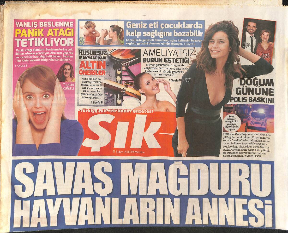 Sözcü Gazetesi Şık Eki 11 Şubat 2016 - Kenan Doğulu Doğum Günü Partisine Polis Baskını - Meryem Üzerli Çocuğunun Yüzünü Göstermedi! GZ137260 - 1